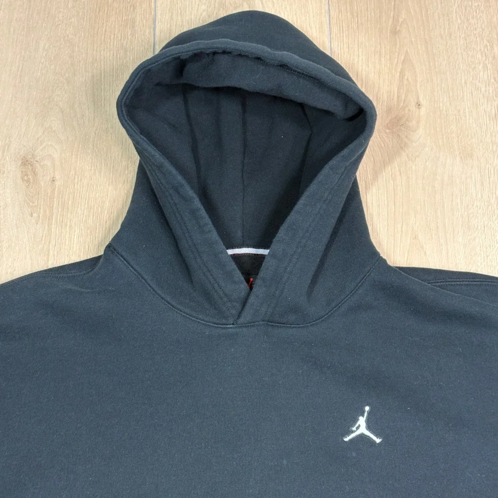 Jordan Essentials Mens Fleece Pullover Hoodie Black Jumpman Signature XL Heavy